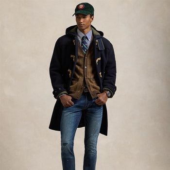 Merino Knit Patterned Cardigan Brown