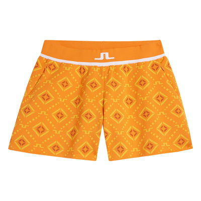 Womens Flare Knitted Shorts Orange Diamond - SS23