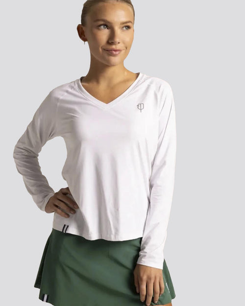 Womens 5.0 LS Tee Clubhouse White