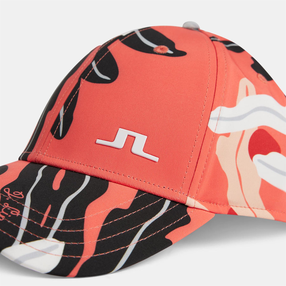 Womens Asta Print Cap Paradise Monstera Coral