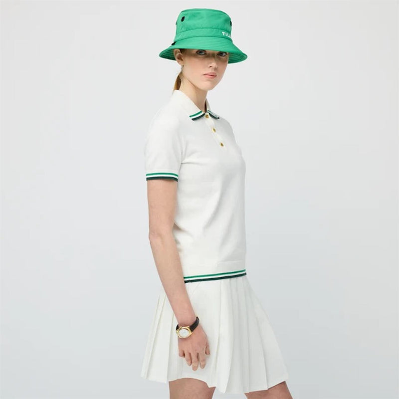 Womens Albatross Polo White/Green Stripe