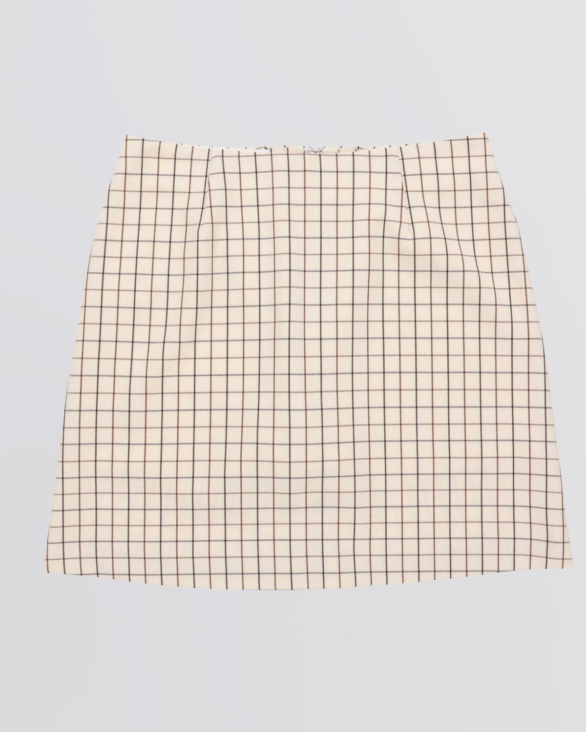 Womens Retro Check A Line Skirt Cream Check