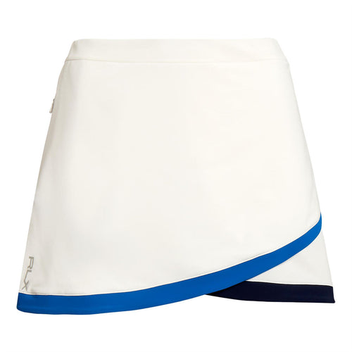 Womens 15" Faux-Wrap Stretch Jersey Skort Pure White/French Navy/Spa Ryl - SS23