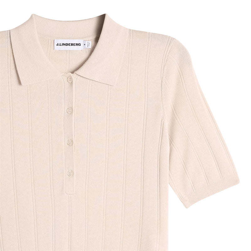 Womens Vida Wide Rib Polo Moonbeam