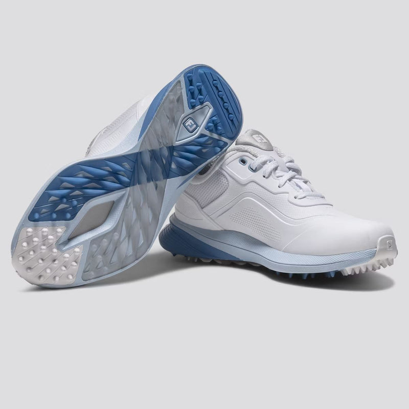 Womens ProSL26 Spikeless Laced Golf Shoes White/Blue