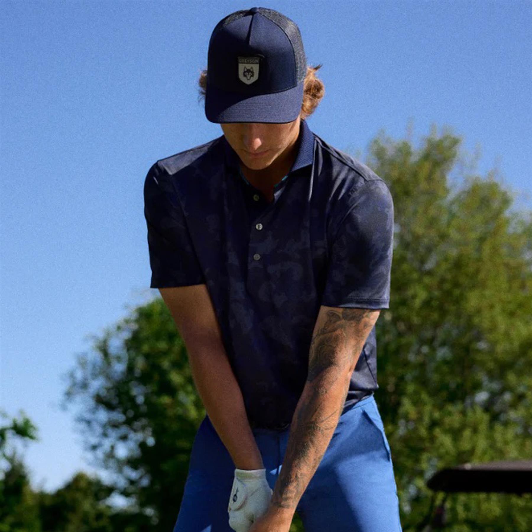 Greyson G.O.A.T Camo Polo Maltese Blue | TRENDYGOLF USA