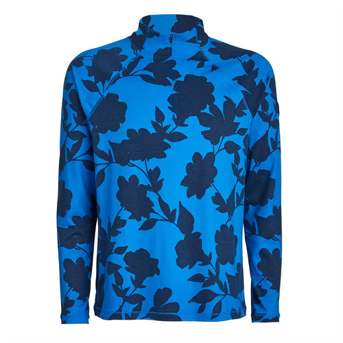 Tonal Floral Luxe Quarter Zip Mid Layer Racer - AW23