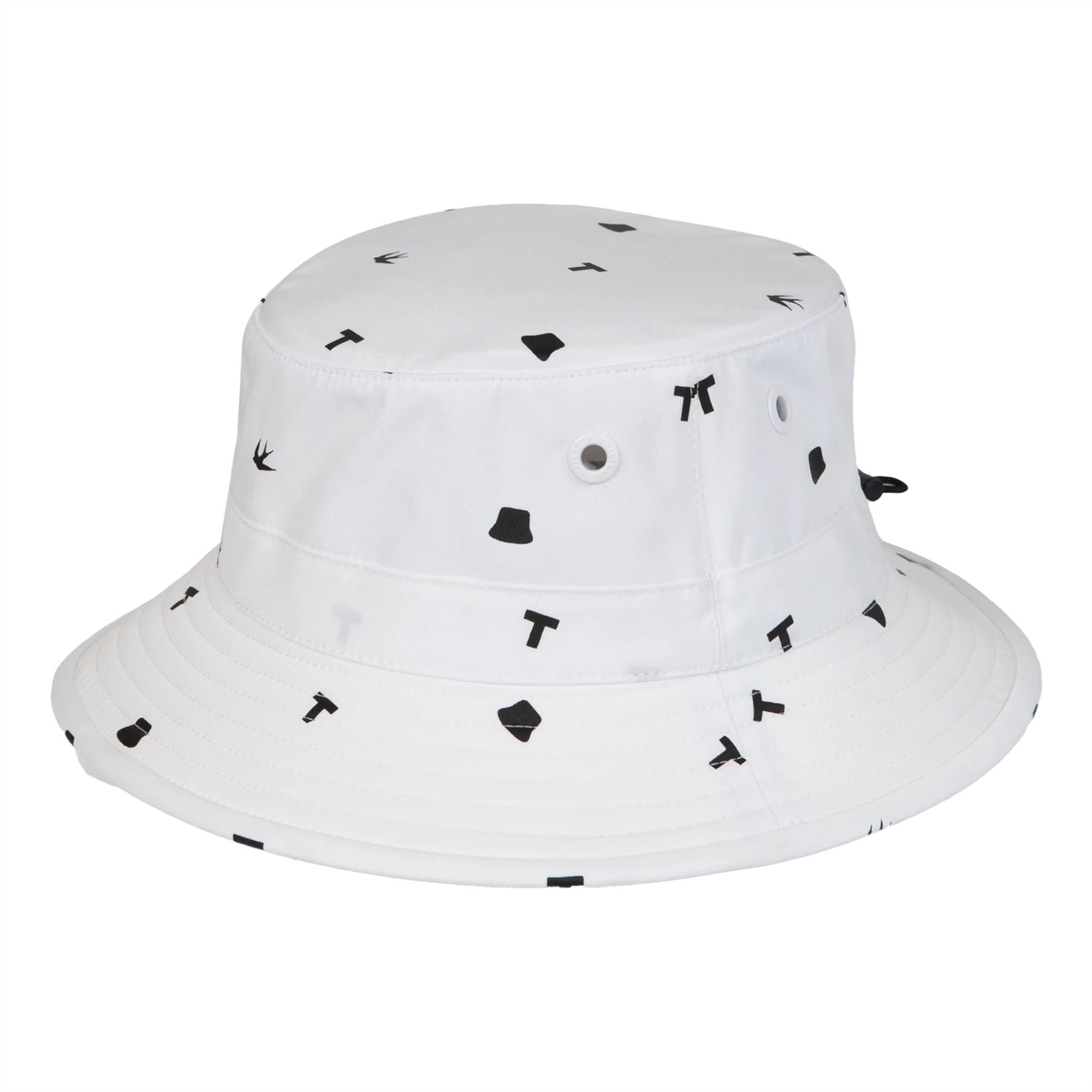 Womens Icon Print Golf Bucket Hat White/Black Print