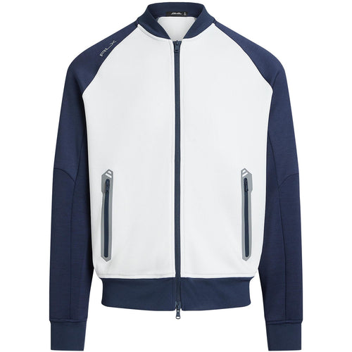 Color-Blocked Double-Knit Bomber Jacket Ceramic White/Refined Navy - SS24
