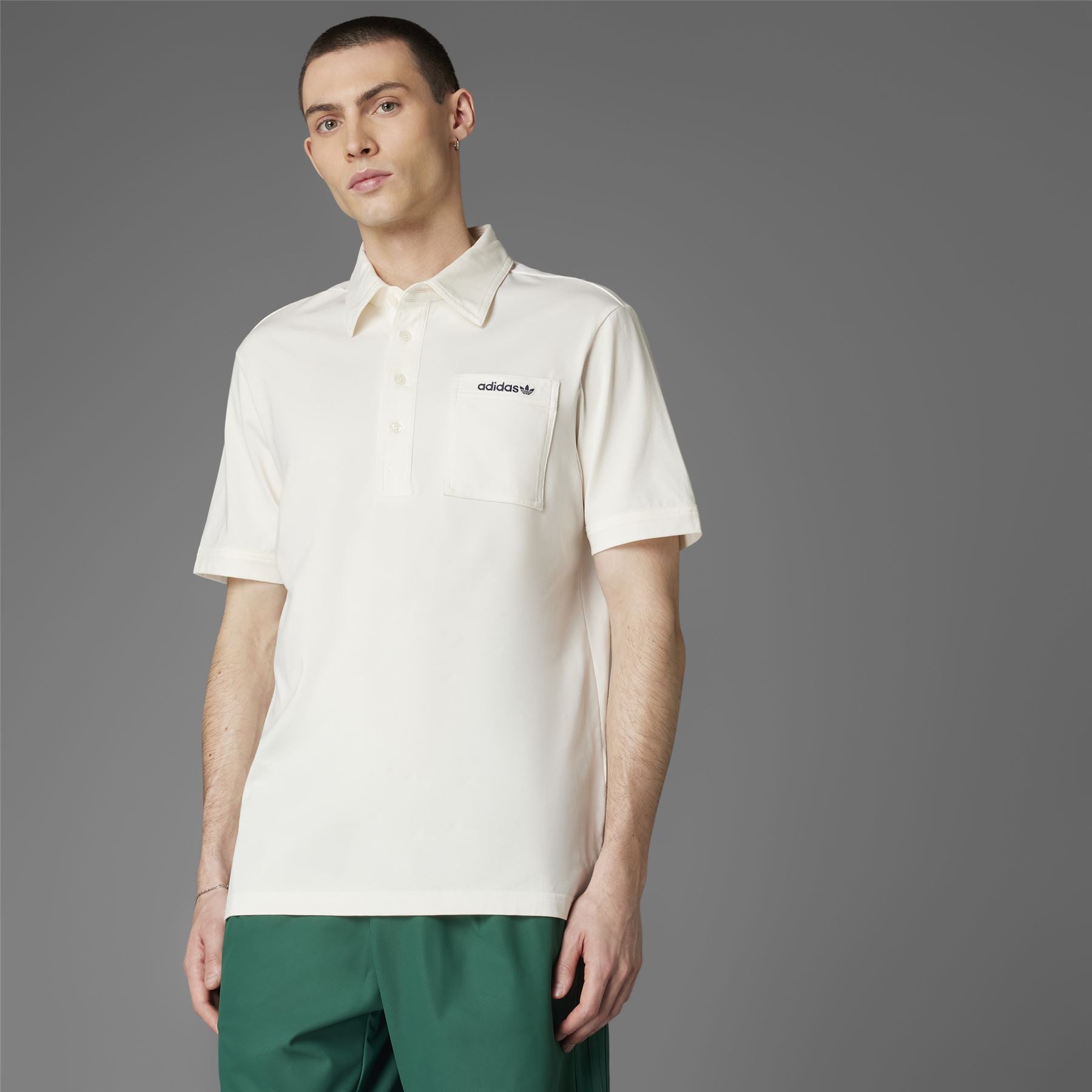 adidas Golf Originals Archive Pocket Polo Chalk White | TRENDYGOLF USA