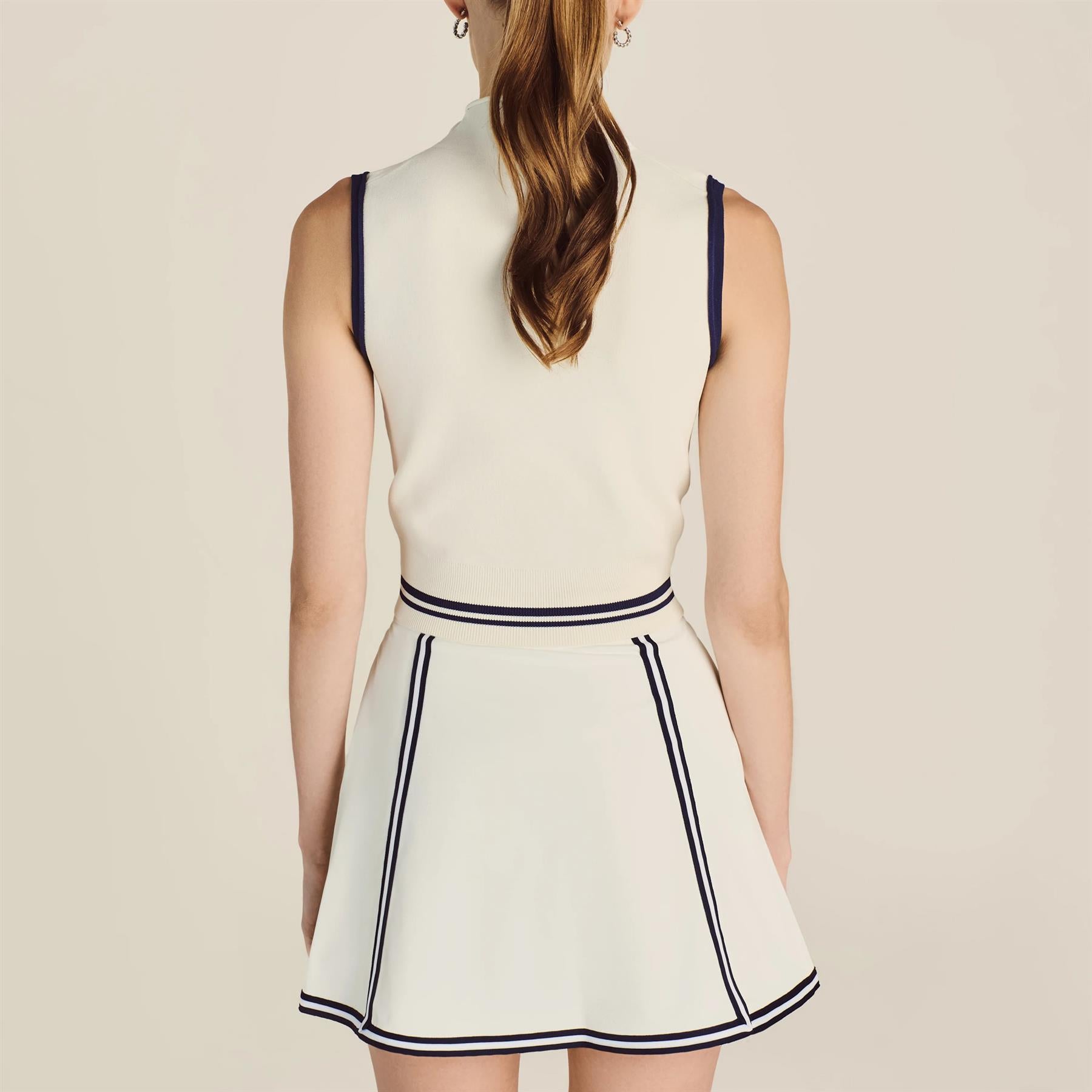 [Malbon Golf] PLEATS SKIRT SLEEVELESS DRESS ☆送料込☆ Malbon Golf Lia Skirt Ivory | TRENDYGOLF USA