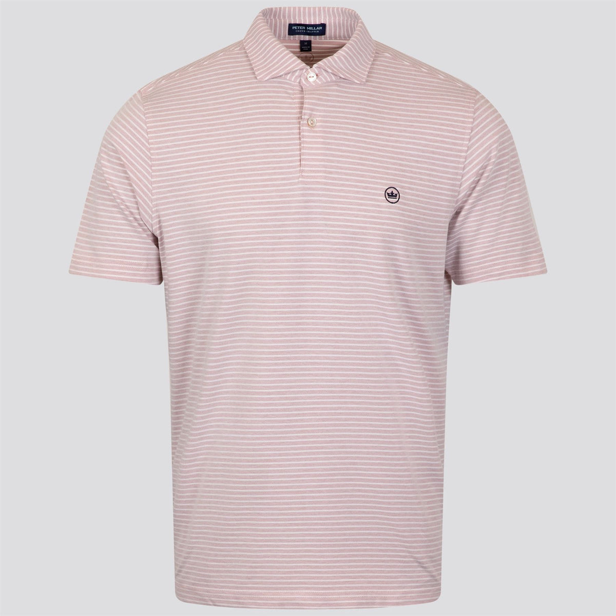 Albatross Stripe Cotton-Blend Pique Polo Faded Scarlett