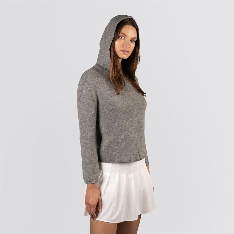 Womens Marnie Cashmere Hoodie Grey Heather
