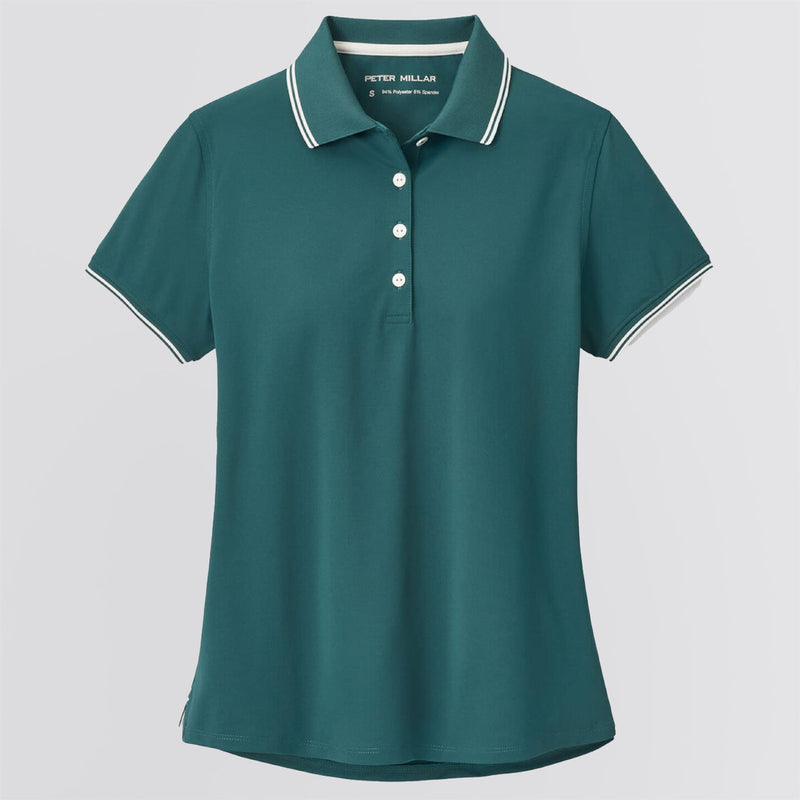 Womens Canterbury Tipped Sport Mesh Polo Deep Jade/Ivory