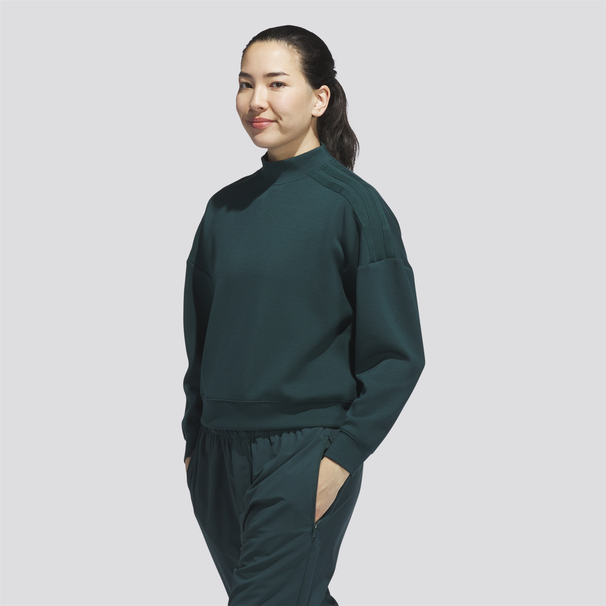 Womens Beyond The Course Spacer Mock Layer Sweater Aurora Ivy