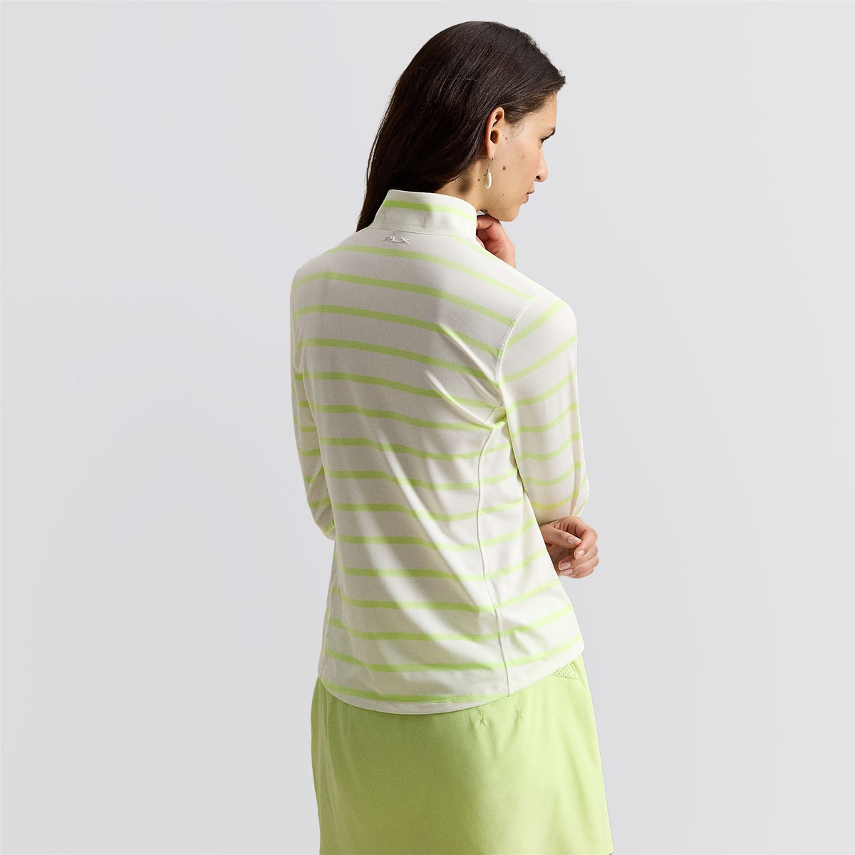 RLX Womens Lightweight Airflow Half Zip Pullover Ceramic White/Light Lime