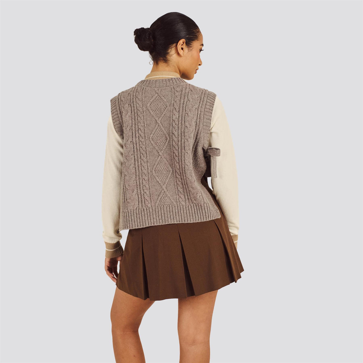 Womens Elspeth Sweater Vest Light Brown