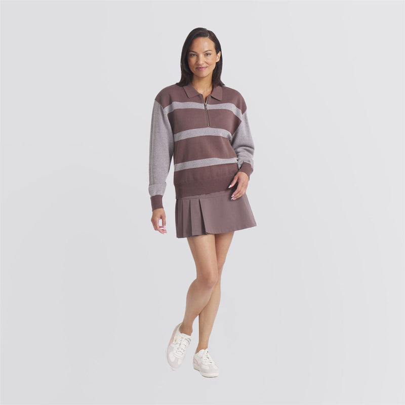 x AP Womens Sweater Collared Quarter Zip Flat Bronze