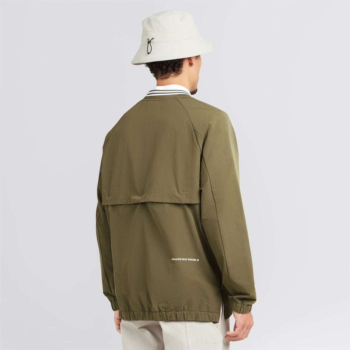 V-Neck Pullover Windbreaker Dark Olive