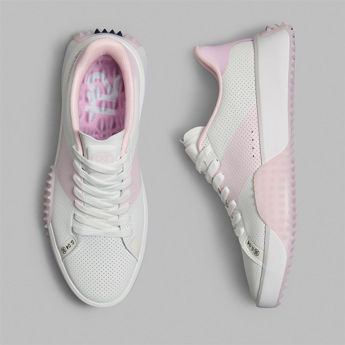 Womens G.112 Perforated Kiltie Golf Shoes Snow/Blush