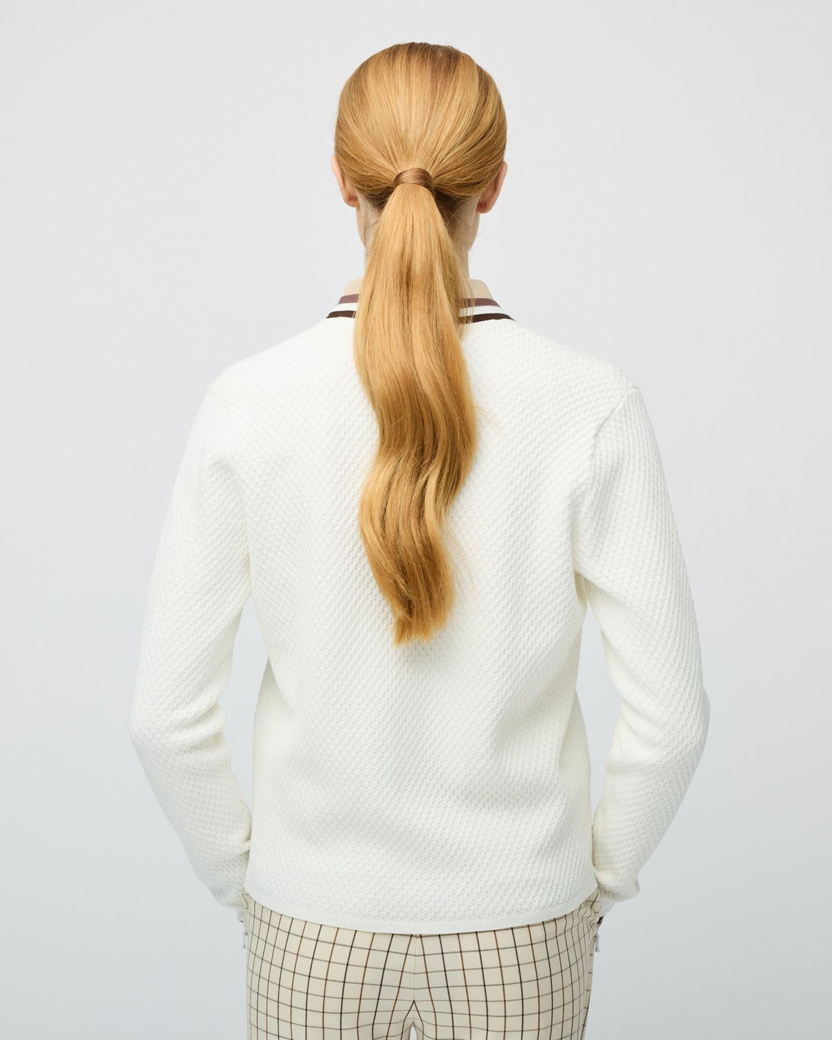 Womens T Cardigan Off White/Coffee/Toffee