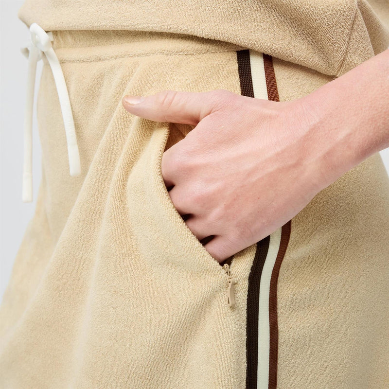 Womens Terry Ribbon Skirt Tan/Coffee