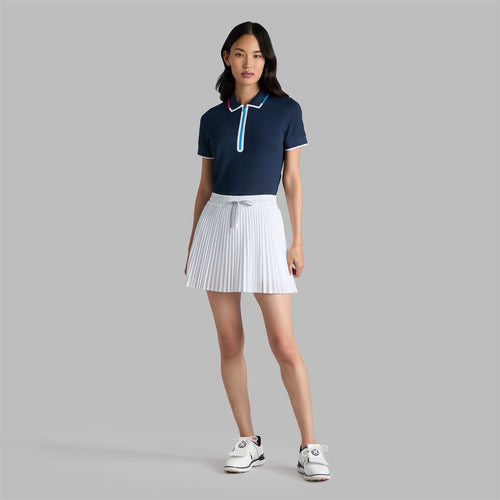 Womens Quarter Zip Tech Pique Polo Twilight