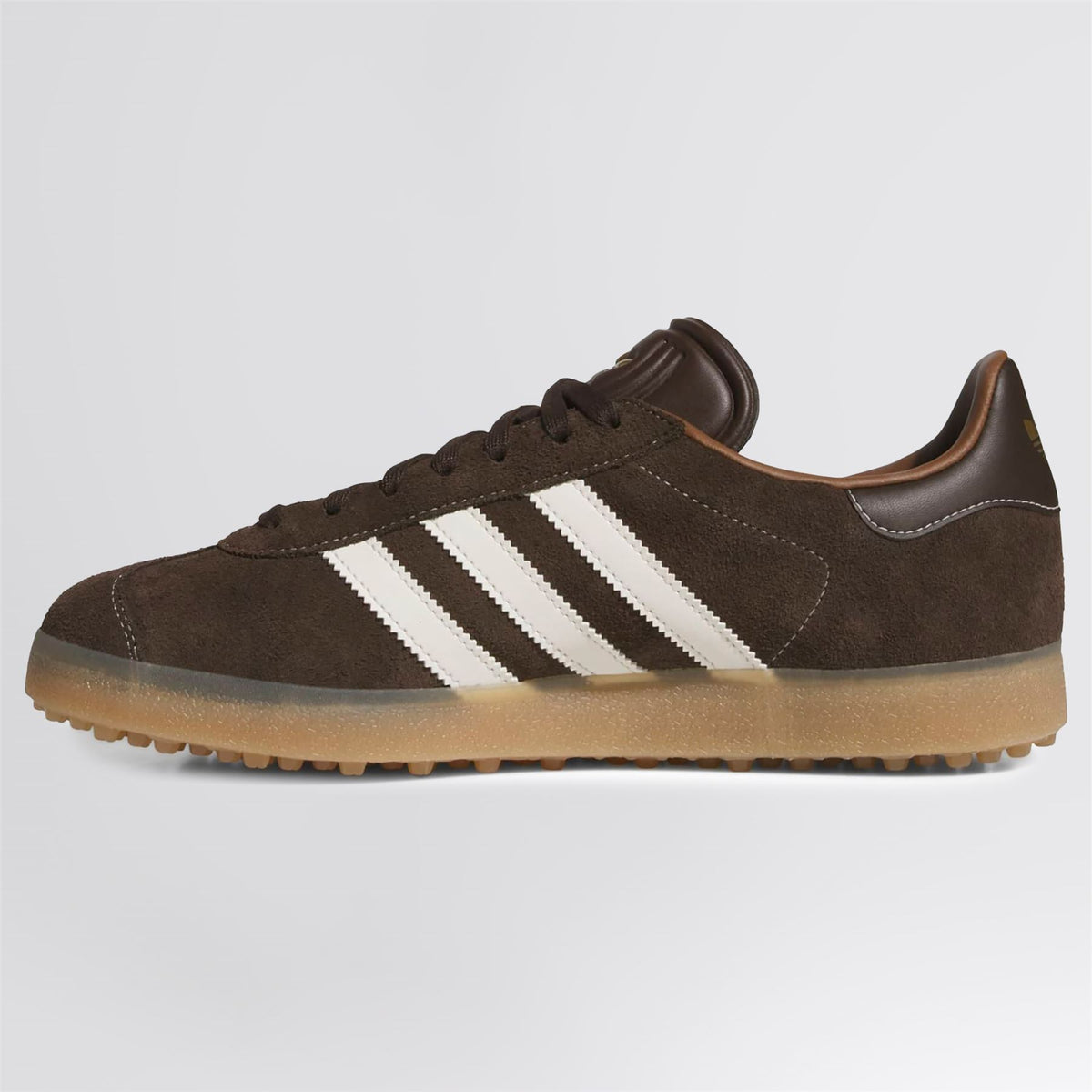 Gazelle Spikeless Golf Shoes Dark Brown/Chalk White/Gum