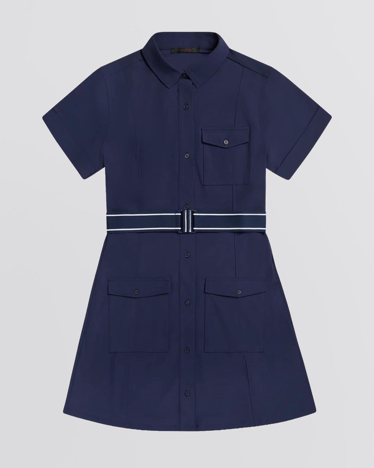 Womens Phoenix Belted Shirt Dress Maltese Blue