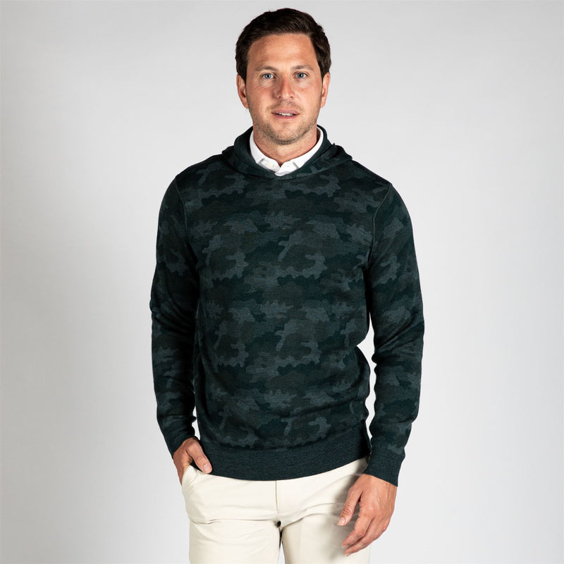 Reversible Camo Popover Hoodie Deep Verdant