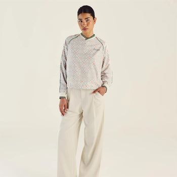 Malbon Golf Alessia Windbreaker Pullover Ivory Multi | TRENDYGOLF USA