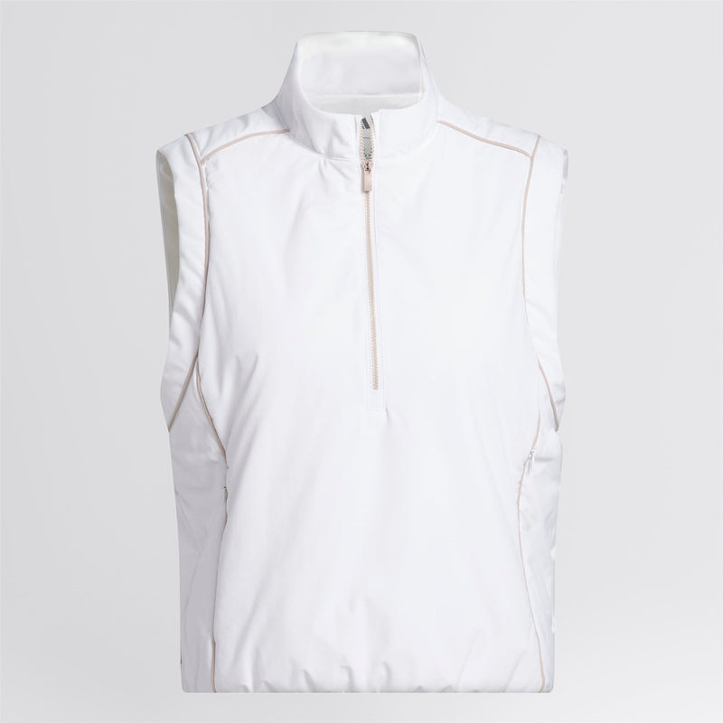 Womens Beyond The Course Twistweave Loose Fit Quarter Zip Vest White
