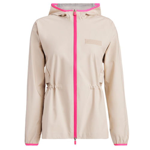 Womens Water Resistant Nylon Rain Coat Stone - SS24