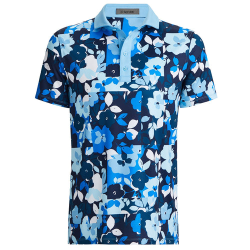 Patchwork Floral Tech Jersey Polo Fountain - AW24