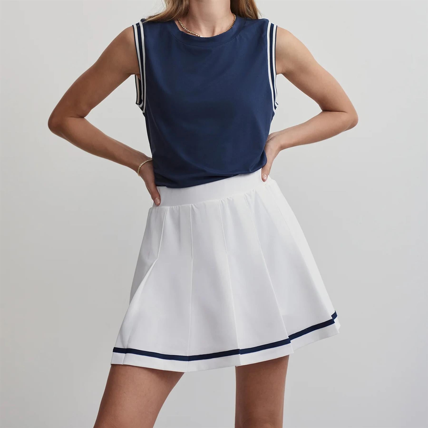 Womens Clarendhon High Rise 16 Inch Skort White