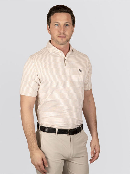 Albatross Stripe Cotton-Blend Pique Polo Summer Dunes