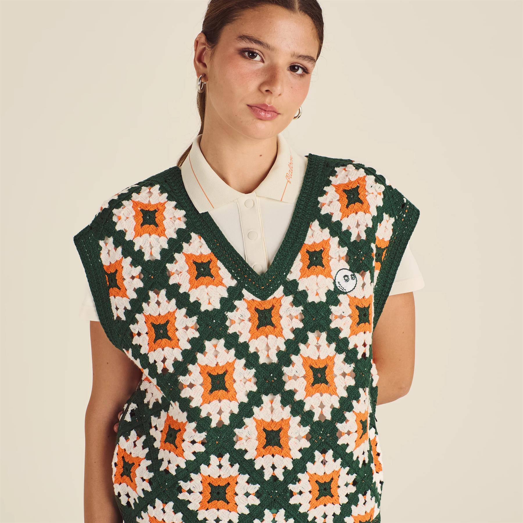 Womens Bianca Knit Vest Ivory Multi