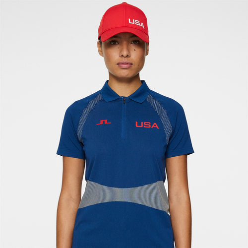 Womens Alizee Seamless Polo Estate Blue