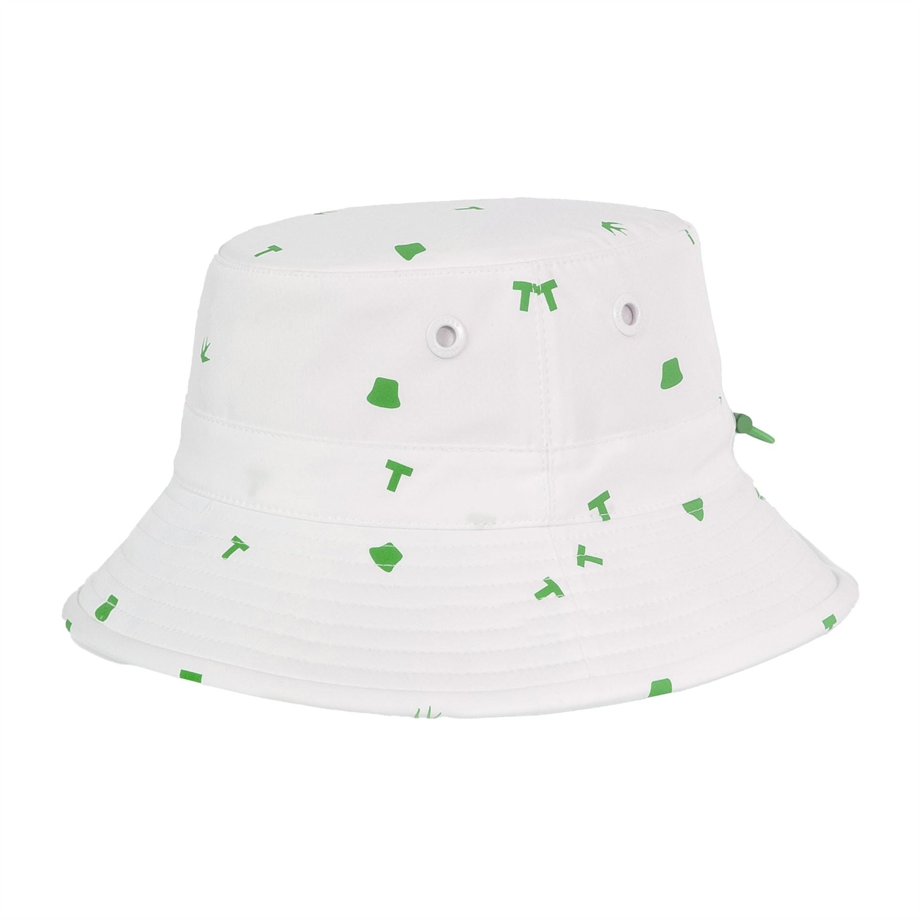 Womens Icon Print Logo Bucket Hat White/Pine Print
