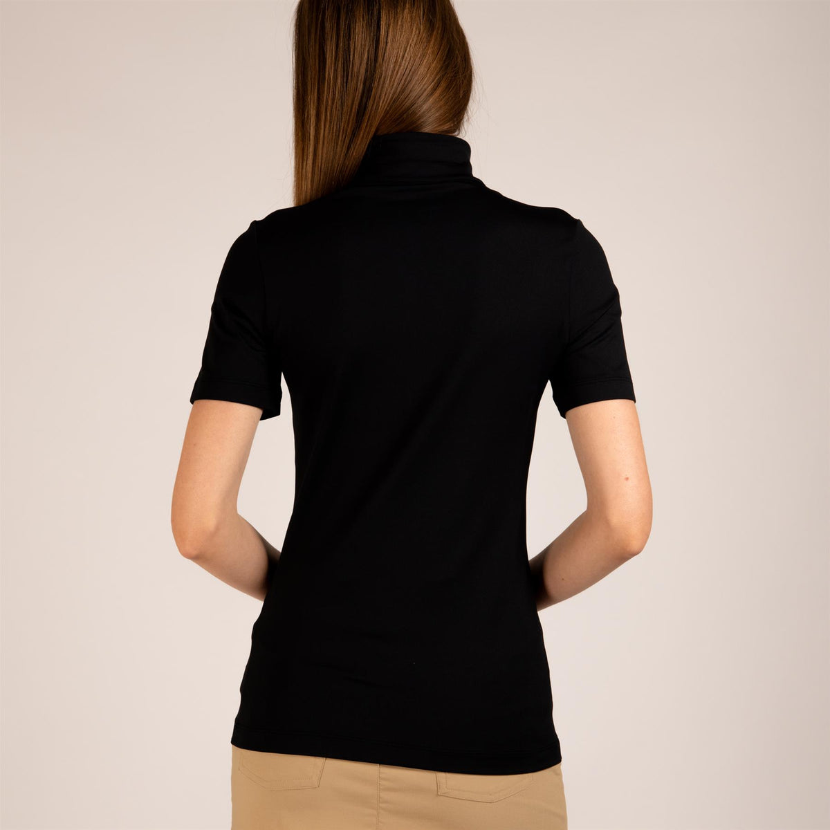 Womens The Carrie Short Sleeve Top Black/Khaki