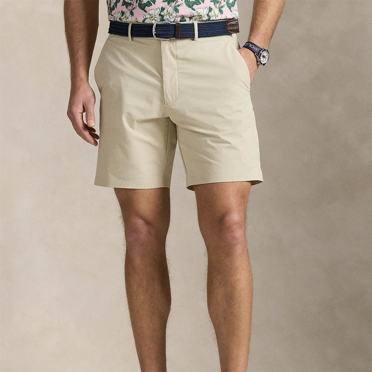 RLX On Course Woven Straight Shorts Basic Sand