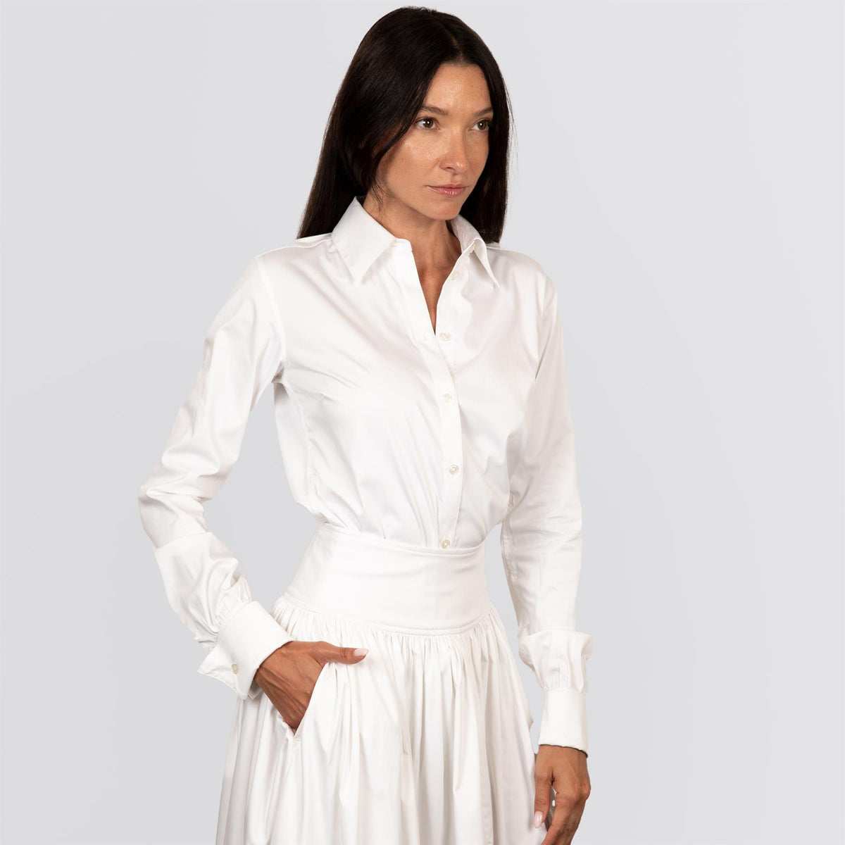 Womens Audrey Body Suit Pearl White