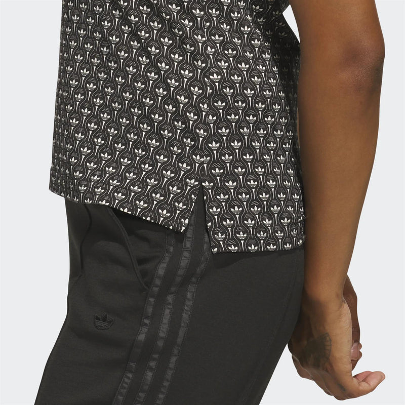 Womens Originals All Over Trefoil Polo Black/Chalk White