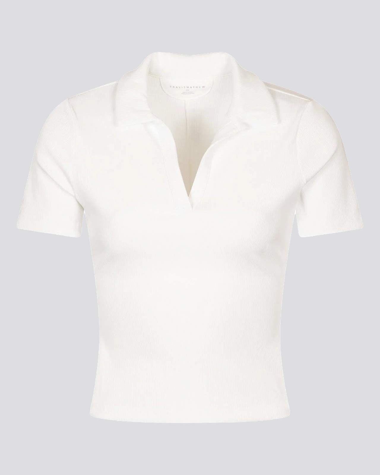 Womens Moveknit V-Neck Polo White