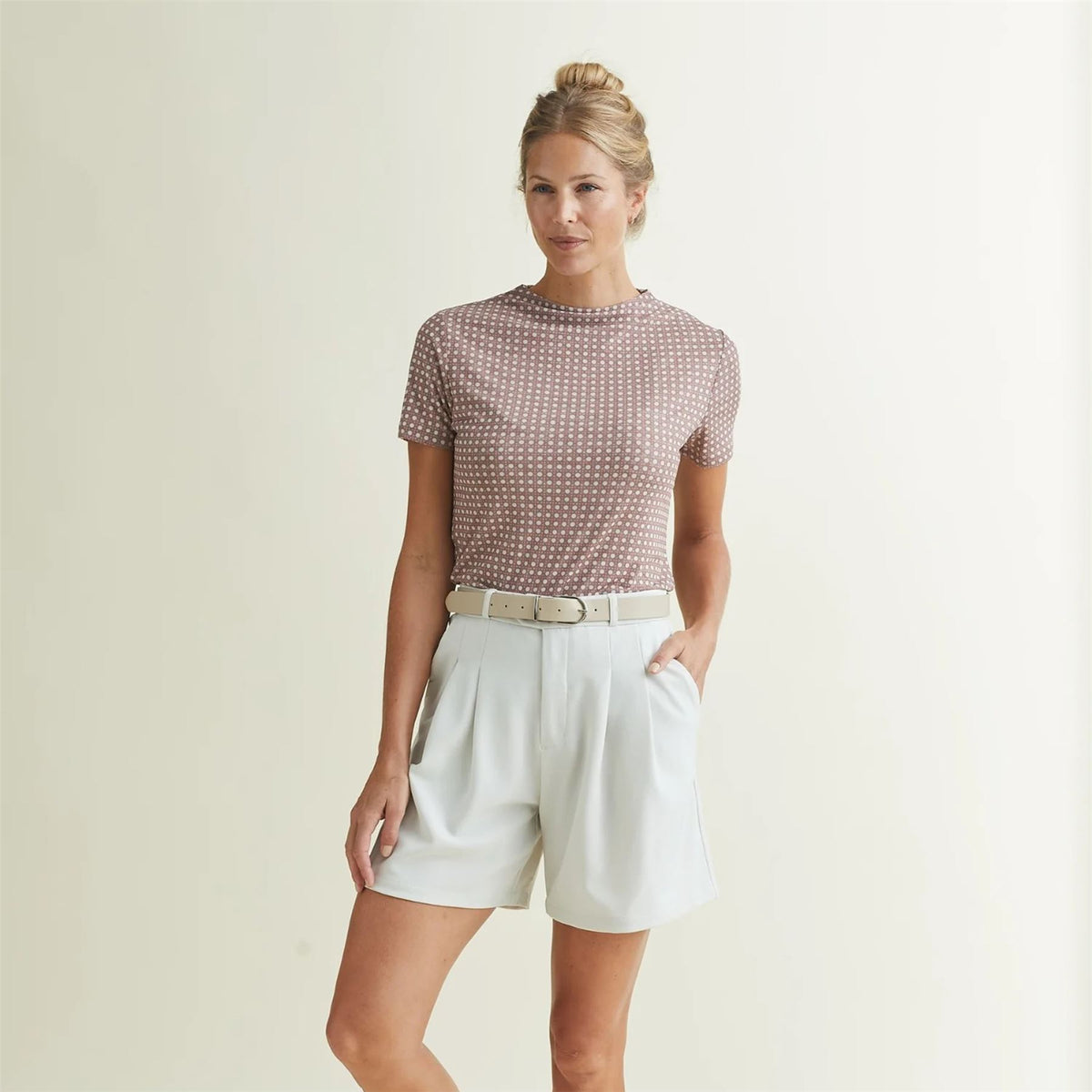 Womens Sentry UPF SS Top Mauve Rattan