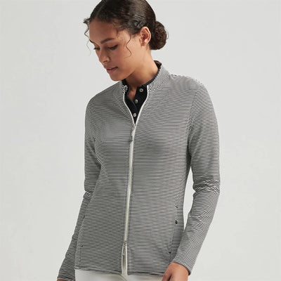 Womens Vista Stripe Katy Full Zip Layer Black/Ivory