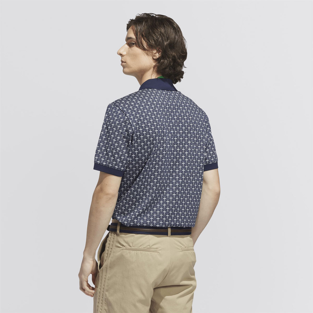 Originals All Over Trefoil Polo Night Indigo/Chalk White