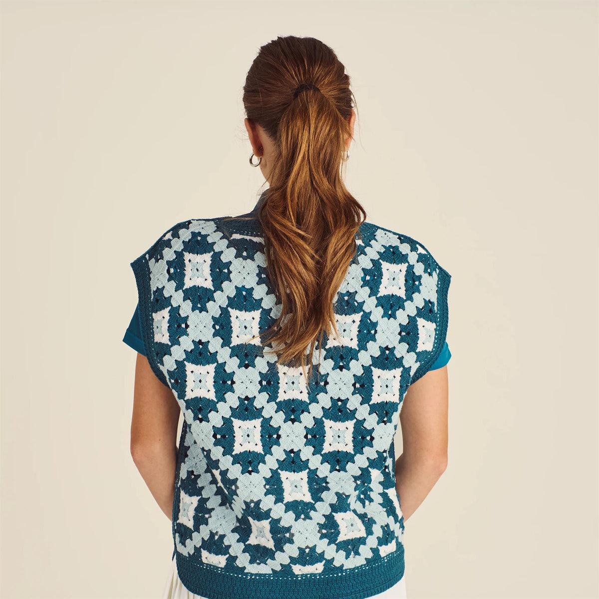 Womens Bianca Knit Vest Ocean Multi