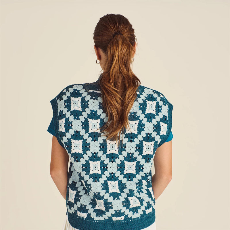 Womens Bianca Knit Vest Ocean Multi