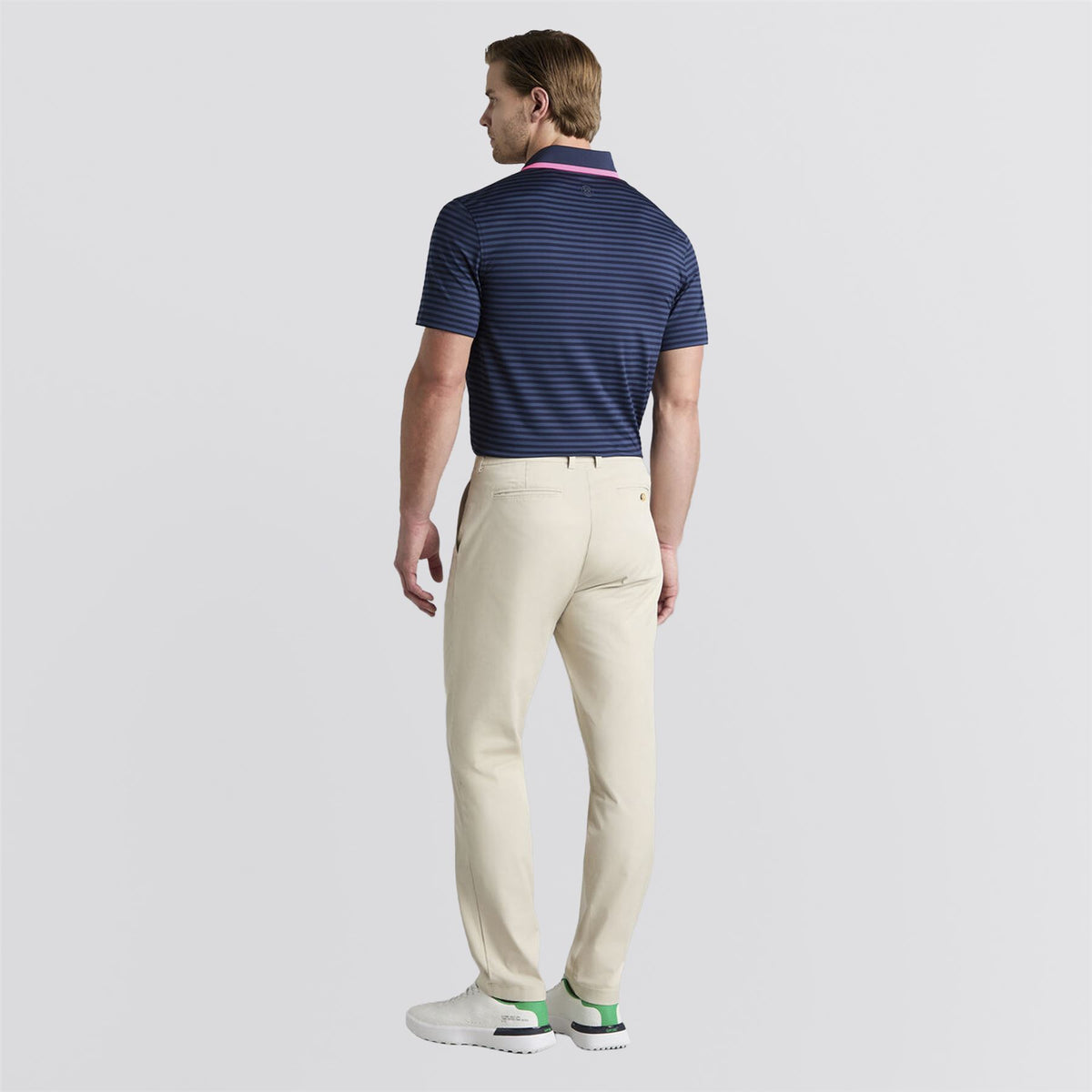 Perforated Stripe Polo Twilight